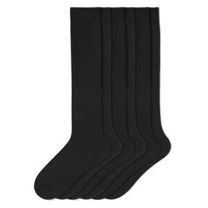 Womens Knee High Cotton Socks Flat Knit Long Calf Dress Socks
